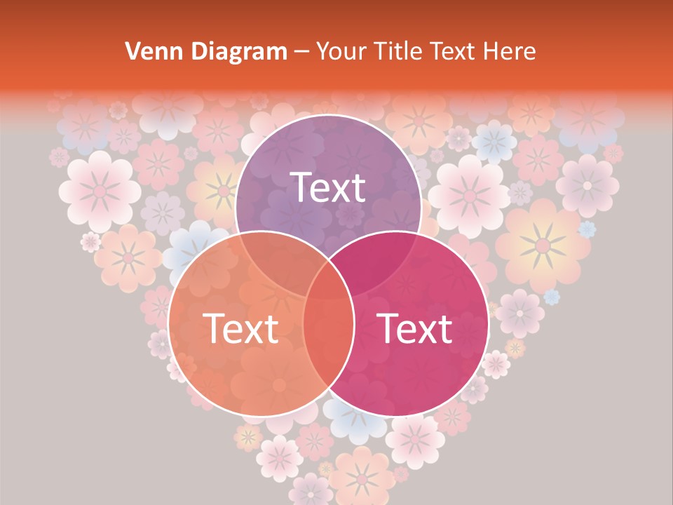 A Heart Shape Made Up Of Flowers On A Black Background PowerPoint Template