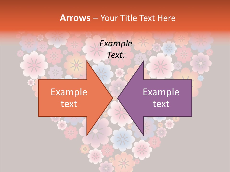 A Heart Shape Made Up Of Flowers On A Black Background PowerPoint Template