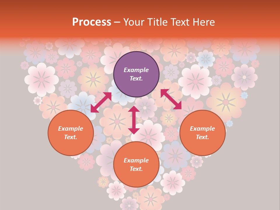 A Heart Shape Made Up Of Flowers On A Black Background PowerPoint Template