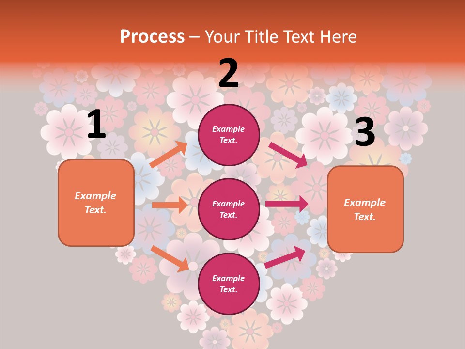 A Heart Shape Made Up Of Flowers On A Black Background PowerPoint Template