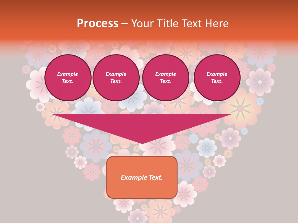 A Heart Shape Made Up Of Flowers On A Black Background PowerPoint Template