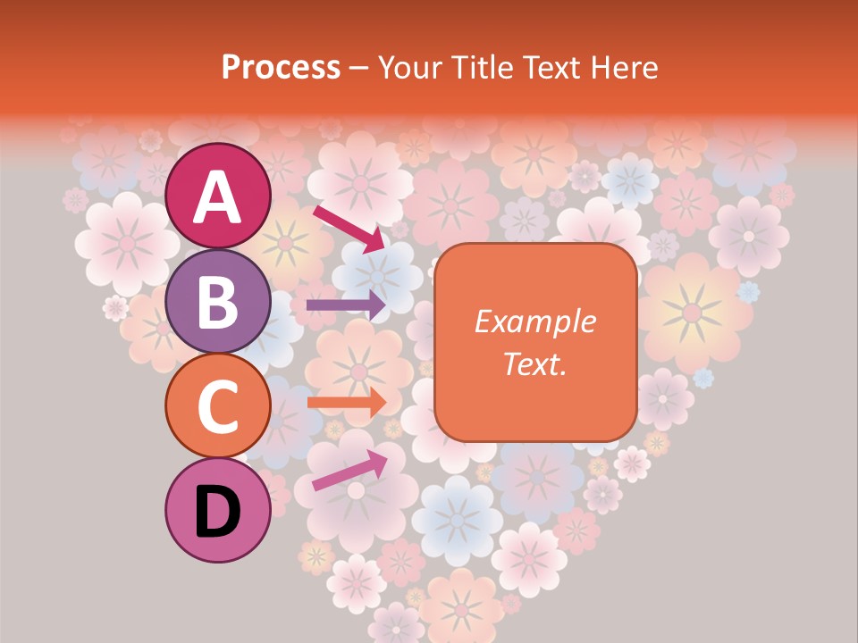 A Heart Shape Made Up Of Flowers On A Black Background PowerPoint Template