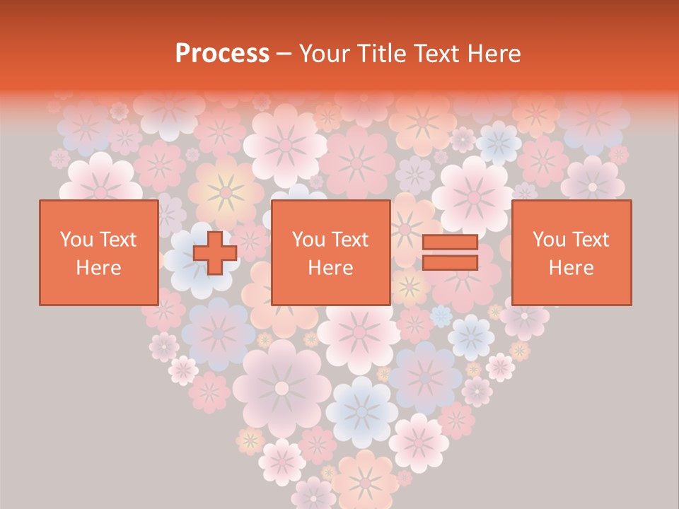 A Heart Shape Made Up Of Flowers On A Black Background PowerPoint Template
