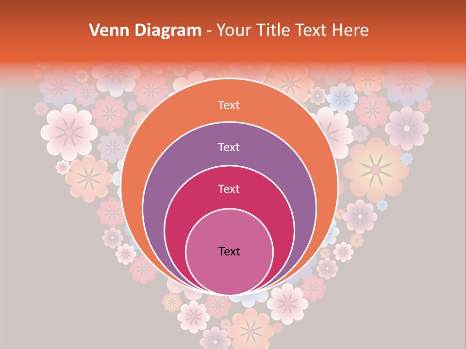 A Heart Shape Made Up Of Flowers On A Black Background PowerPoint Template