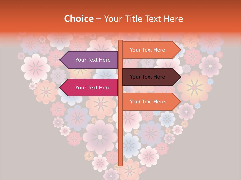 A Heart Shape Made Up Of Flowers On A Black Background PowerPoint Template