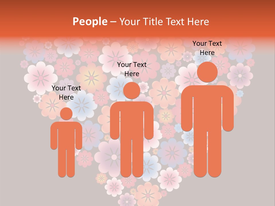 A Heart Shape Made Up Of Flowers On A Black Background PowerPoint Template