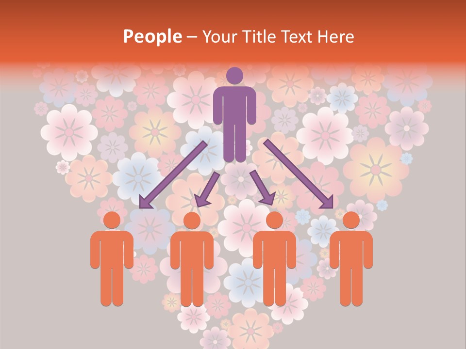 A Heart Shape Made Up Of Flowers On A Black Background PowerPoint Template