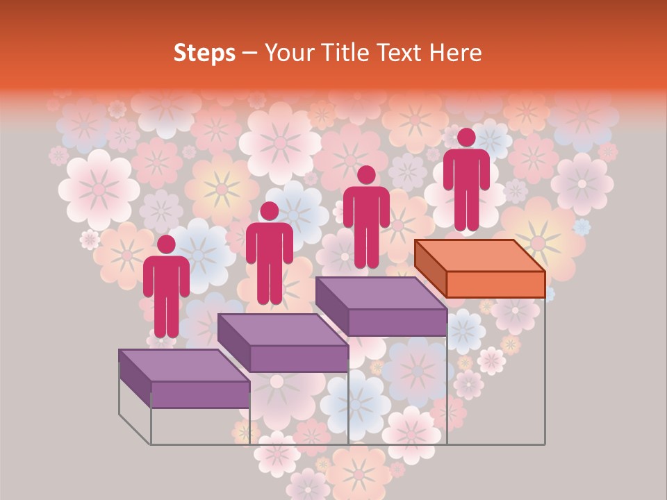 A Heart Shape Made Up Of Flowers On A Black Background PowerPoint Template