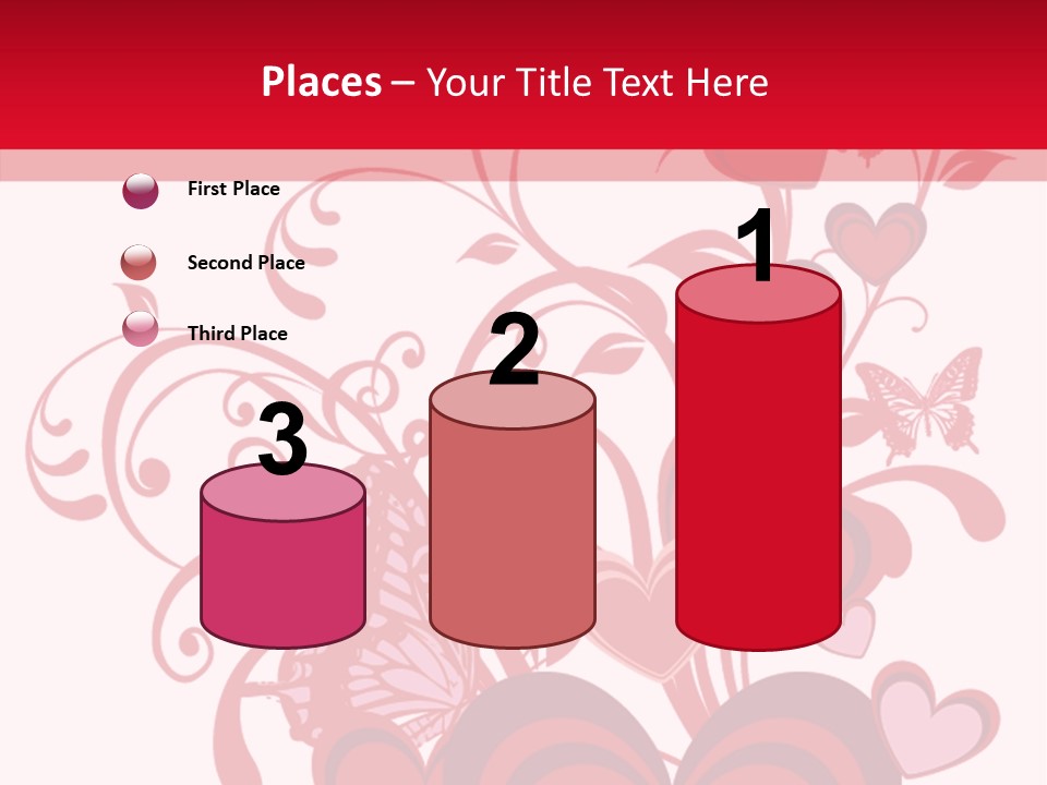 A Bunch Of Hearts On A Red And White Background PowerPoint Template