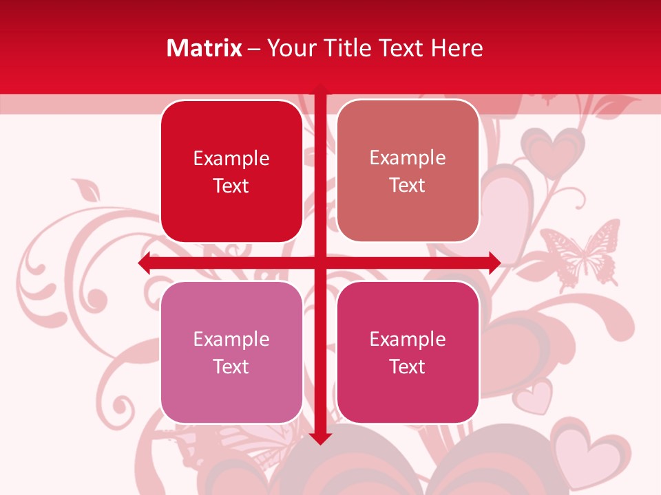 A Bunch Of Hearts On A Red And White Background PowerPoint Template