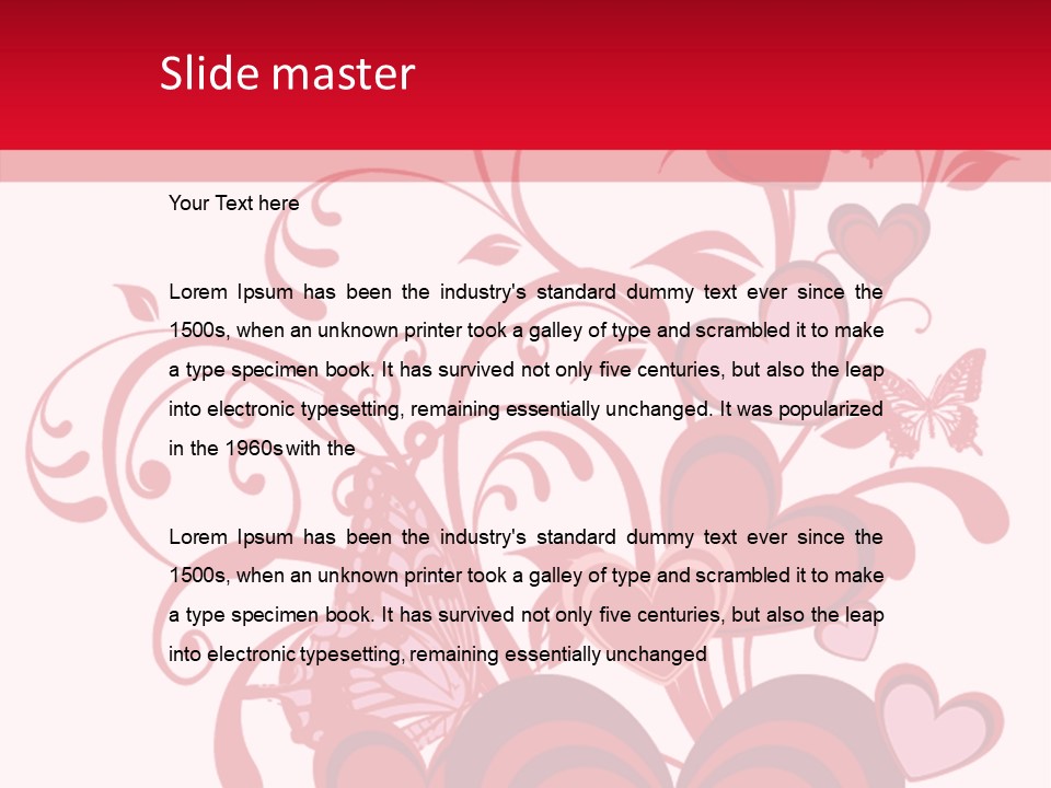 A Bunch Of Hearts On A Red And White Background PowerPoint Template