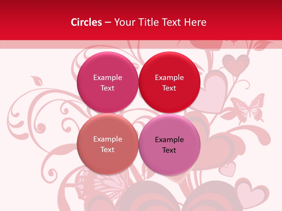 A Bunch Of Hearts On A Red And White Background PowerPoint Template