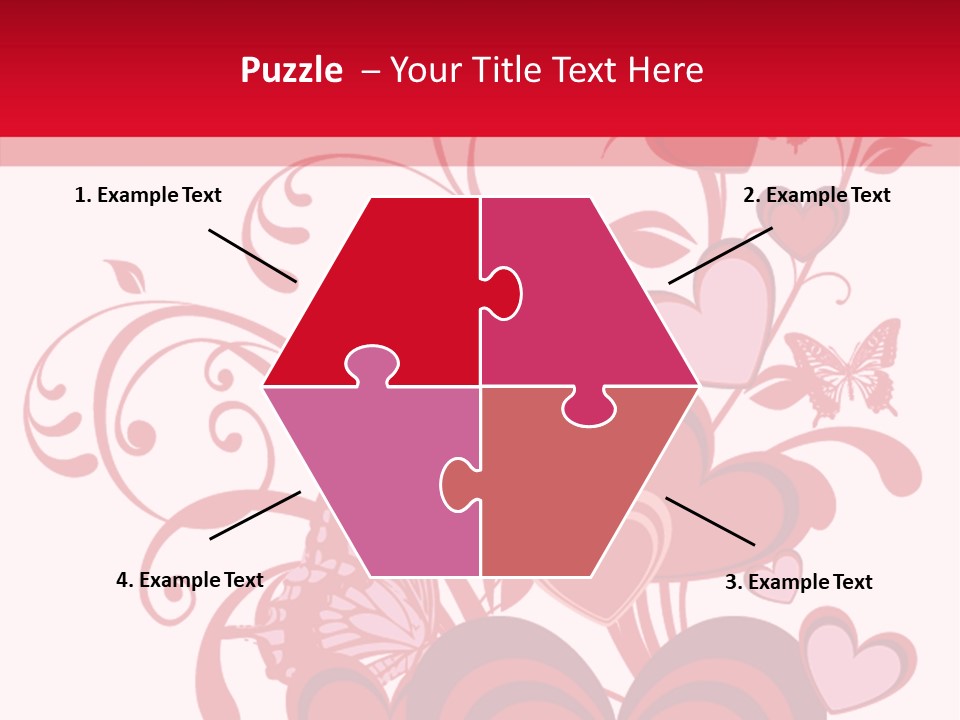 A Bunch Of Hearts On A Red And White Background PowerPoint Template