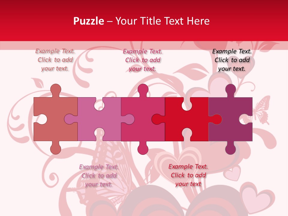 A Bunch Of Hearts On A Red And White Background PowerPoint Template
