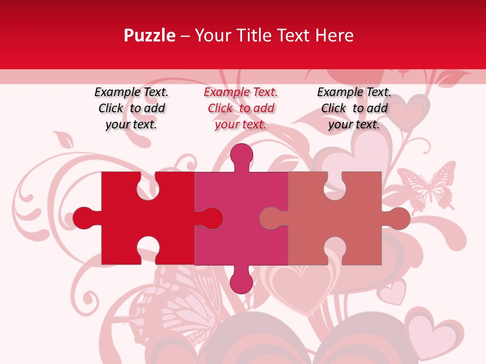 A Bunch Of Hearts On A Red And White Background PowerPoint Template