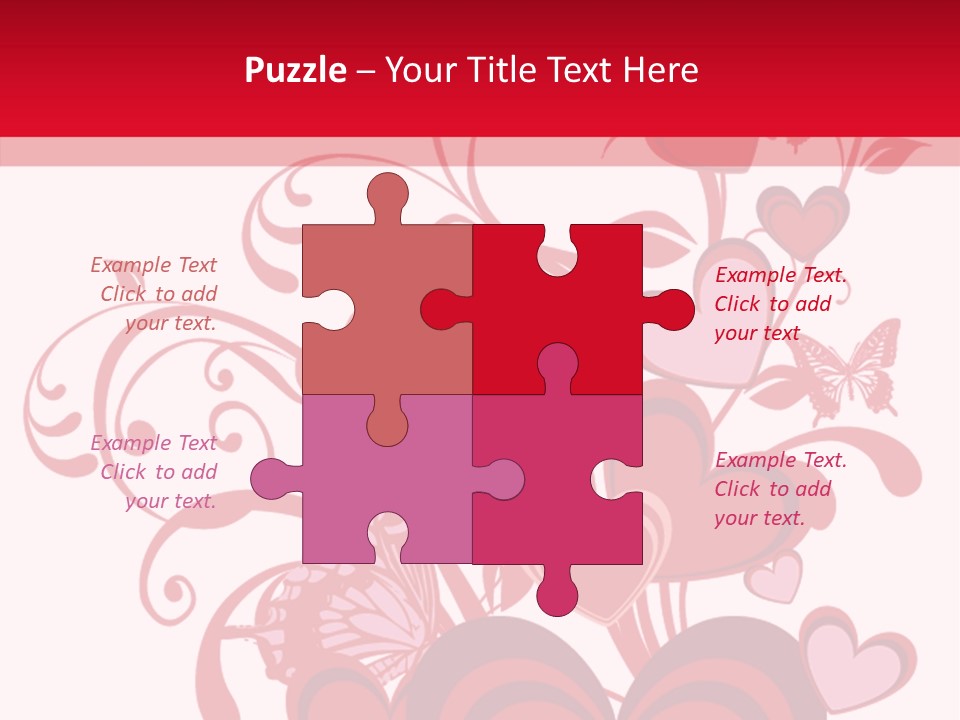 A Bunch Of Hearts On A Red And White Background PowerPoint Template