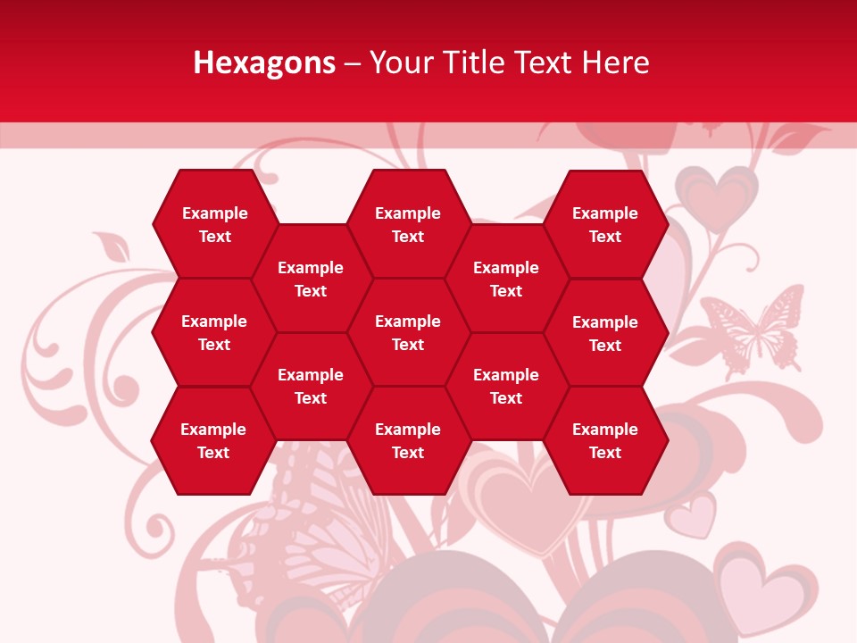 A Bunch Of Hearts On A Red And White Background PowerPoint Template