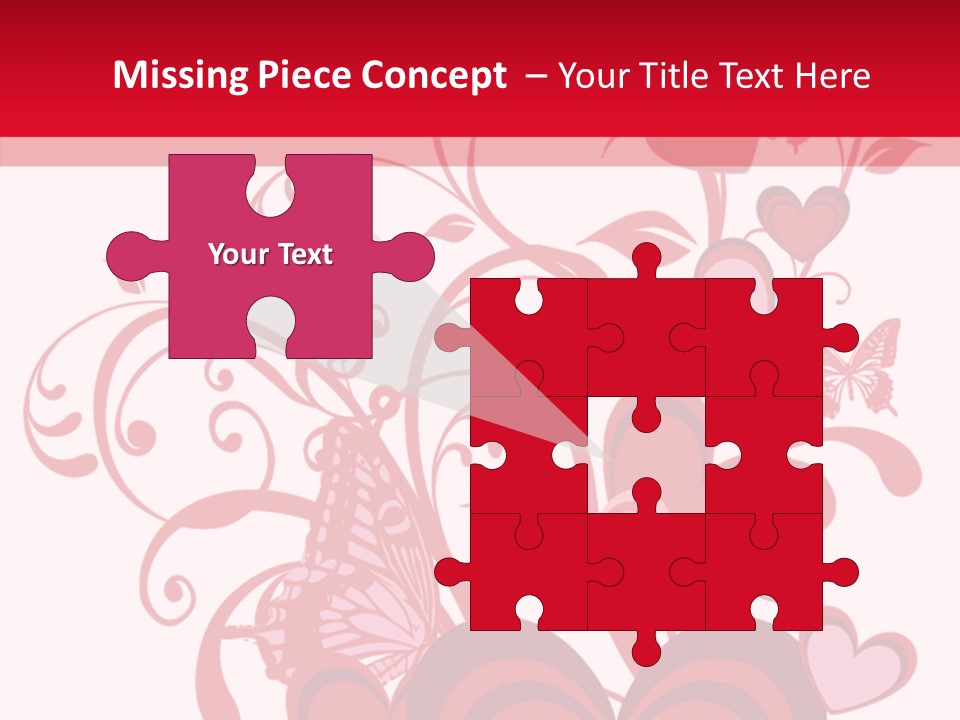 A Bunch Of Hearts On A Red And White Background PowerPoint Template