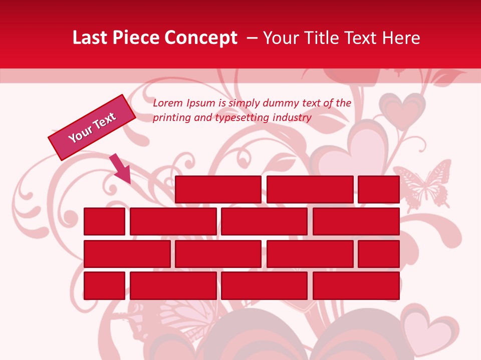 A Bunch Of Hearts On A Red And White Background PowerPoint Template
