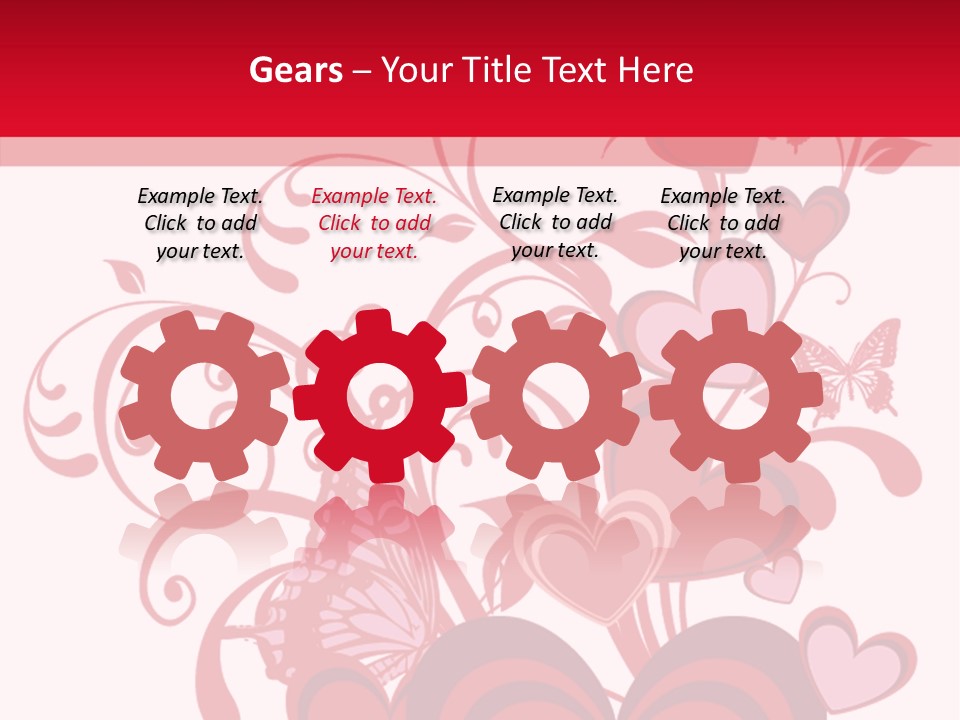 A Bunch Of Hearts On A Red And White Background PowerPoint Template