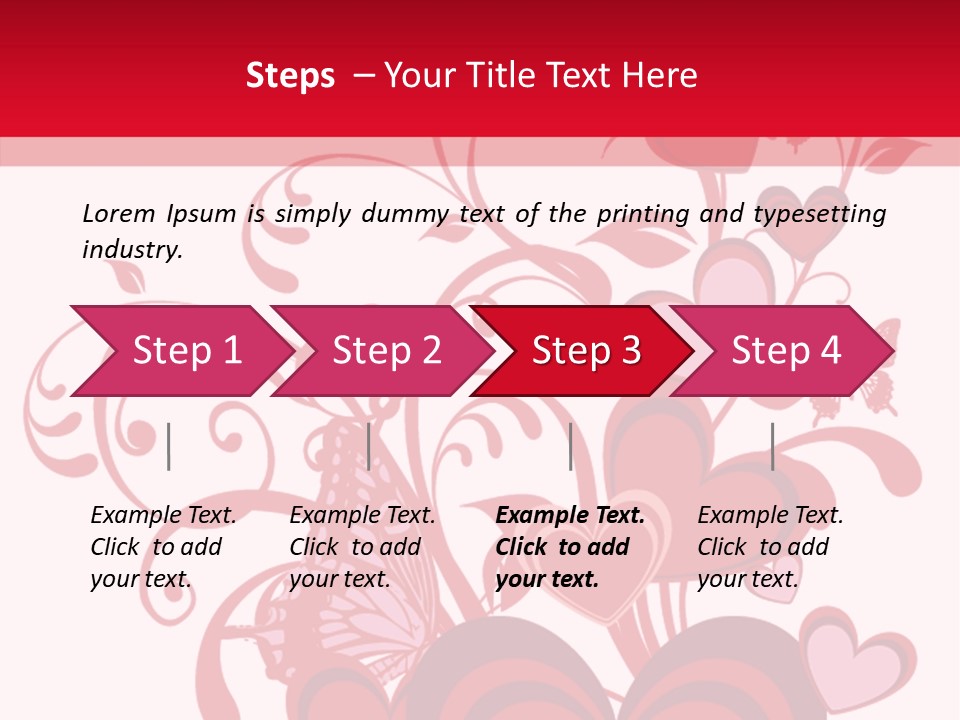 A Bunch Of Hearts On A Red And White Background PowerPoint Template