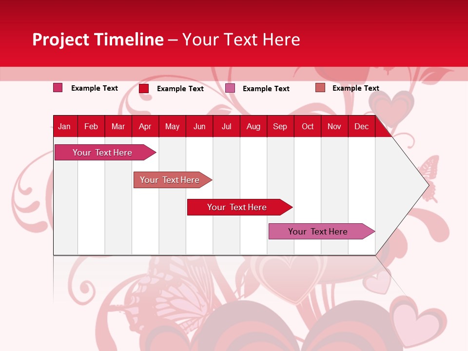 A Bunch Of Hearts On A Red And White Background PowerPoint Template