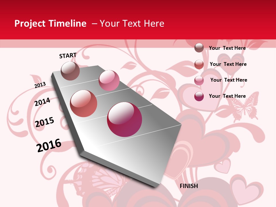 A Bunch Of Hearts On A Red And White Background PowerPoint Template