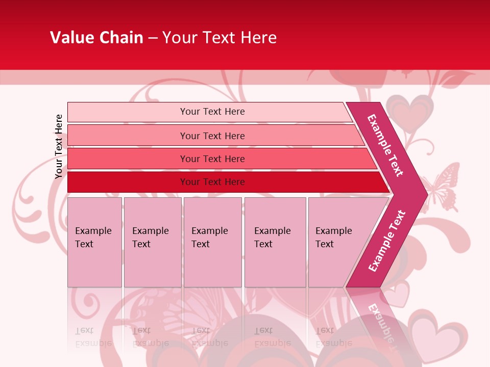 A Bunch Of Hearts On A Red And White Background PowerPoint Template