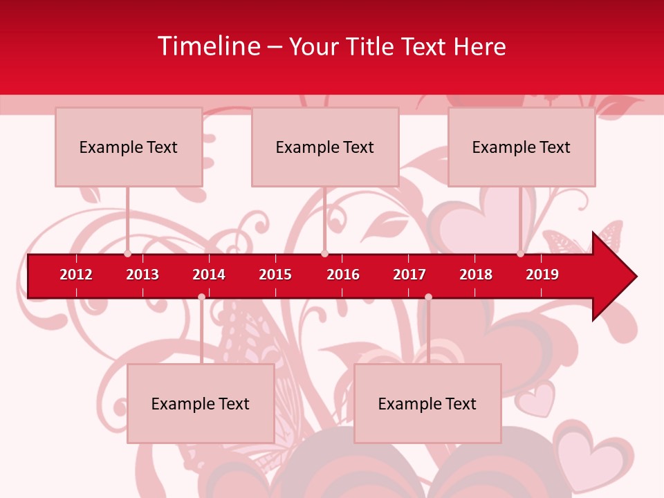 A Bunch Of Hearts On A Red And White Background PowerPoint Template