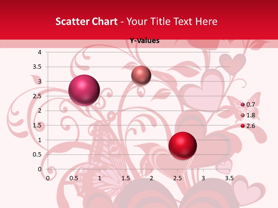 A Bunch Of Hearts On A Red And White Background PowerPoint Template