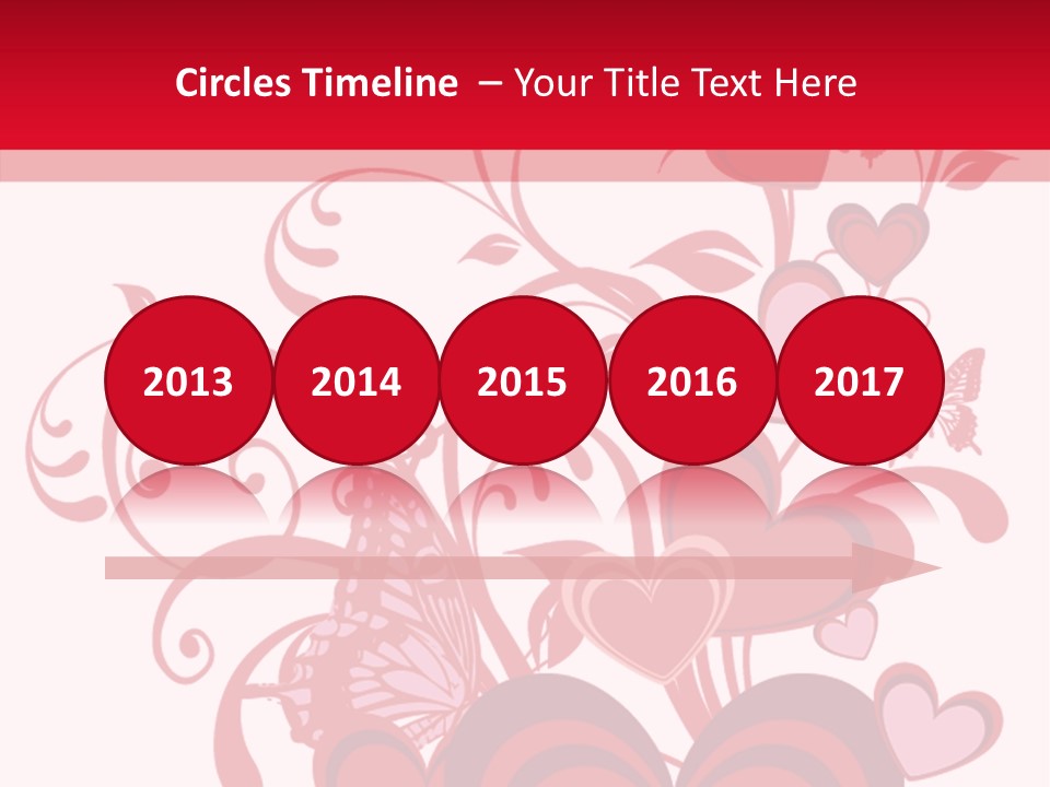 A Bunch Of Hearts On A Red And White Background PowerPoint Template