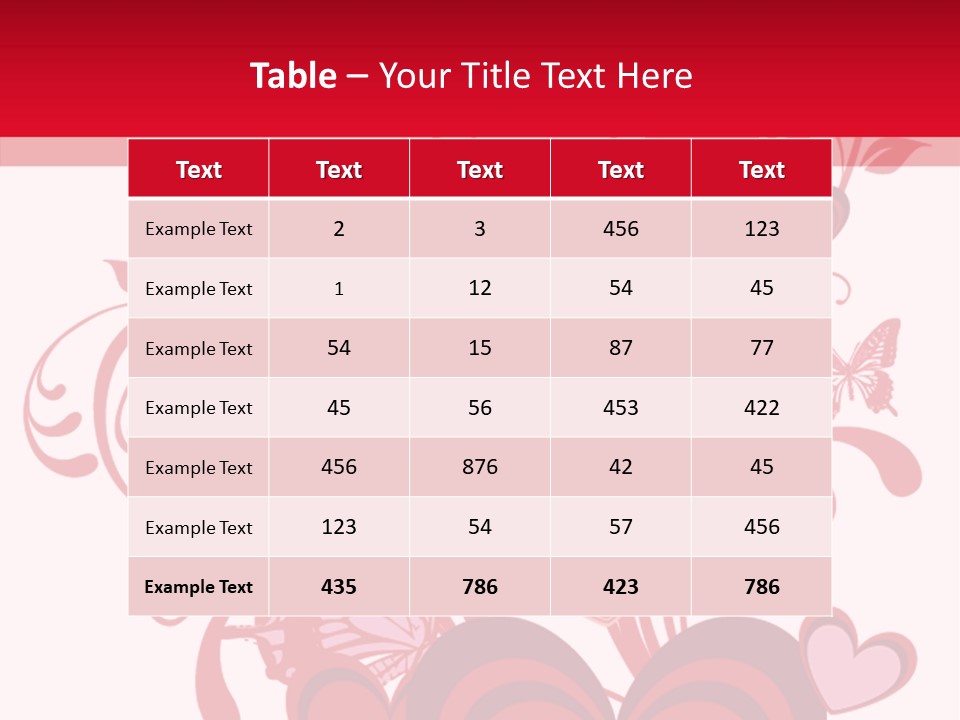 A Bunch Of Hearts On A Red And White Background PowerPoint Template