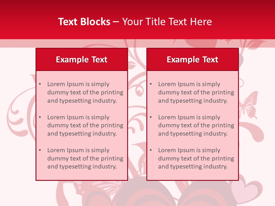 A Bunch Of Hearts On A Red And White Background PowerPoint Template
