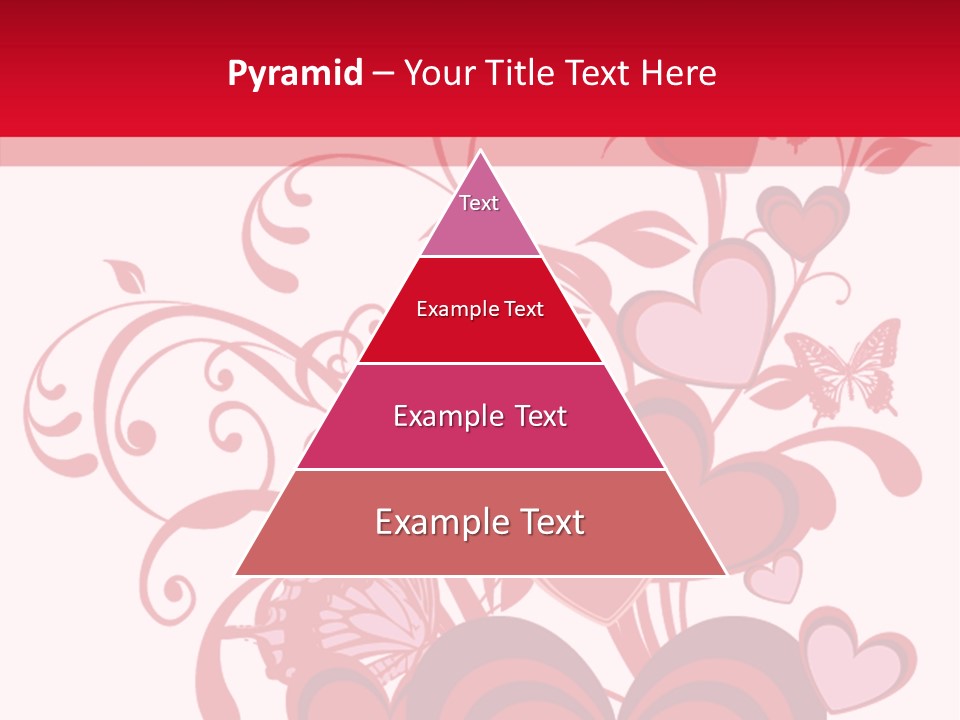 A Bunch Of Hearts On A Red And White Background PowerPoint Template