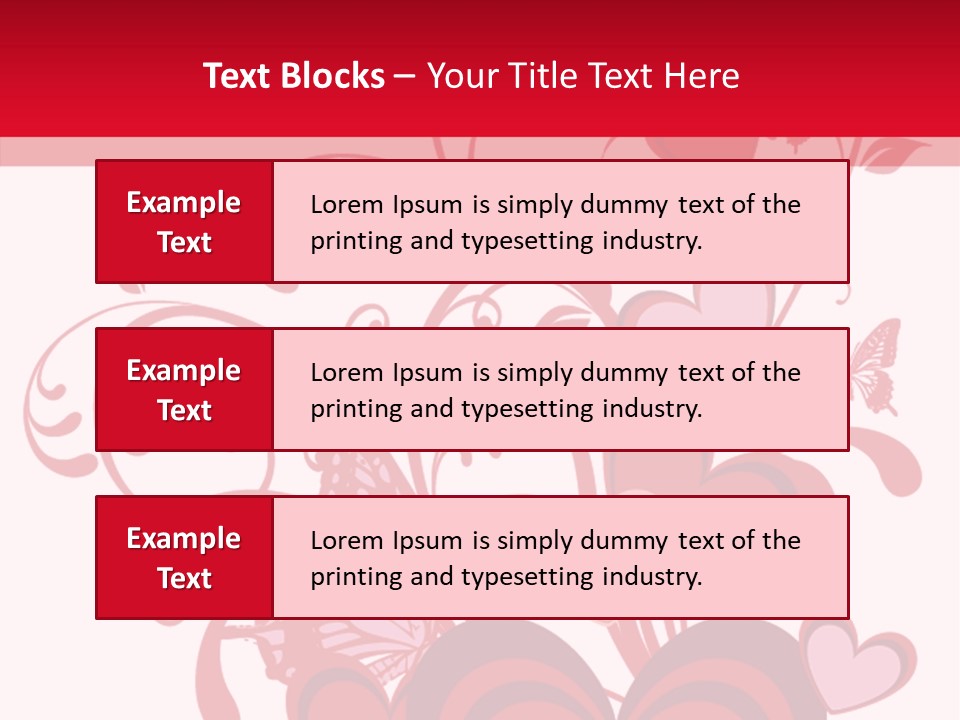 A Bunch Of Hearts On A Red And White Background PowerPoint Template