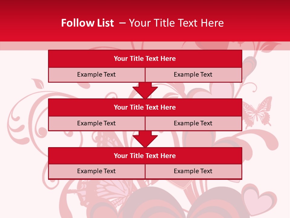 A Bunch Of Hearts On A Red And White Background PowerPoint Template