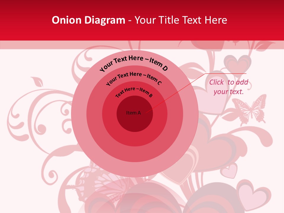 A Bunch Of Hearts On A Red And White Background PowerPoint Template