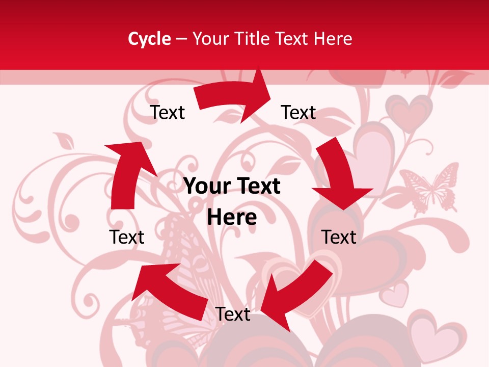 A Bunch Of Hearts On A Red And White Background PowerPoint Template