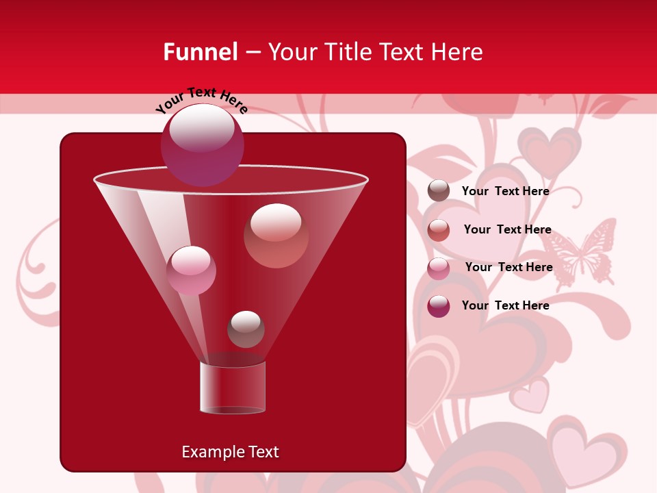 A Bunch Of Hearts On A Red And White Background PowerPoint Template
