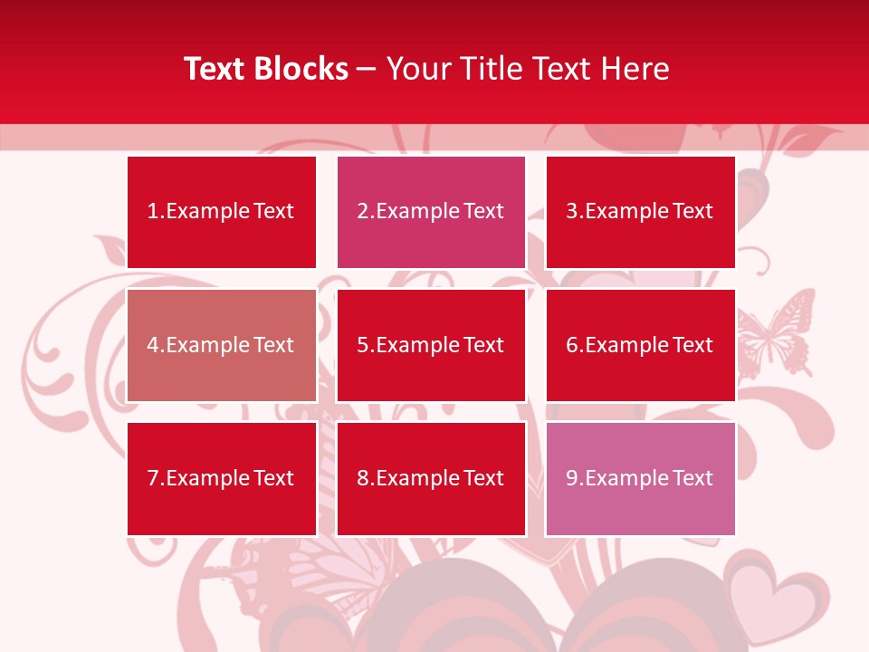 A Bunch Of Hearts On A Red And White Background PowerPoint Template