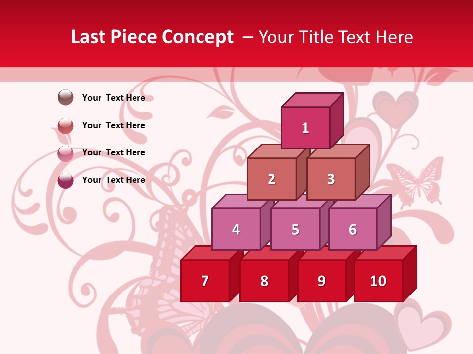 A Bunch Of Hearts On A Red And White Background PowerPoint Template