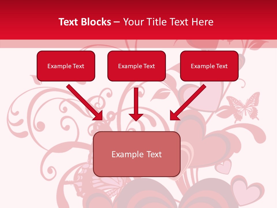 A Bunch Of Hearts On A Red And White Background PowerPoint Template