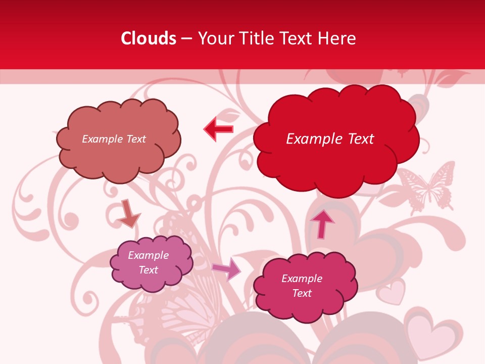A Bunch Of Hearts On A Red And White Background PowerPoint Template
