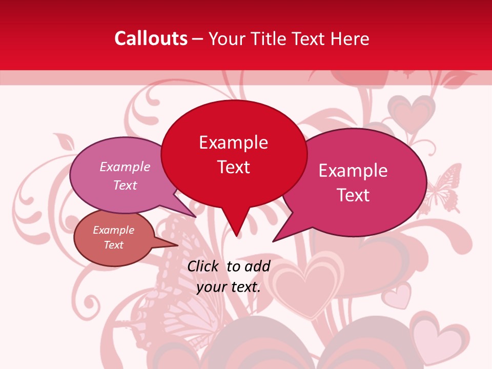 A Bunch Of Hearts On A Red And White Background PowerPoint Template