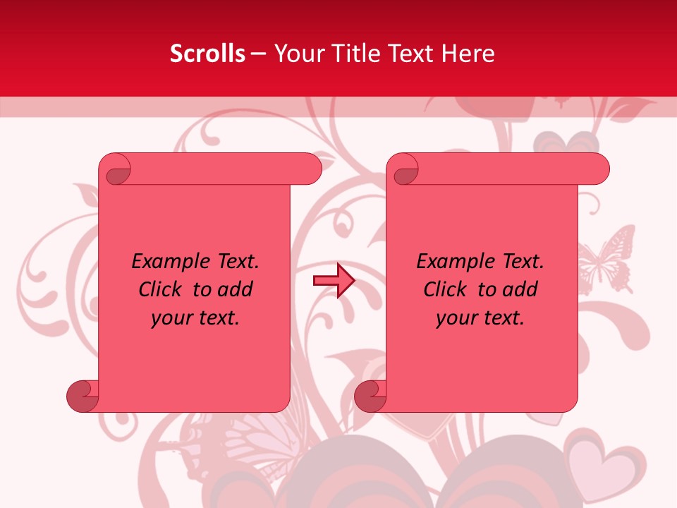 A Bunch Of Hearts On A Red And White Background PowerPoint Template