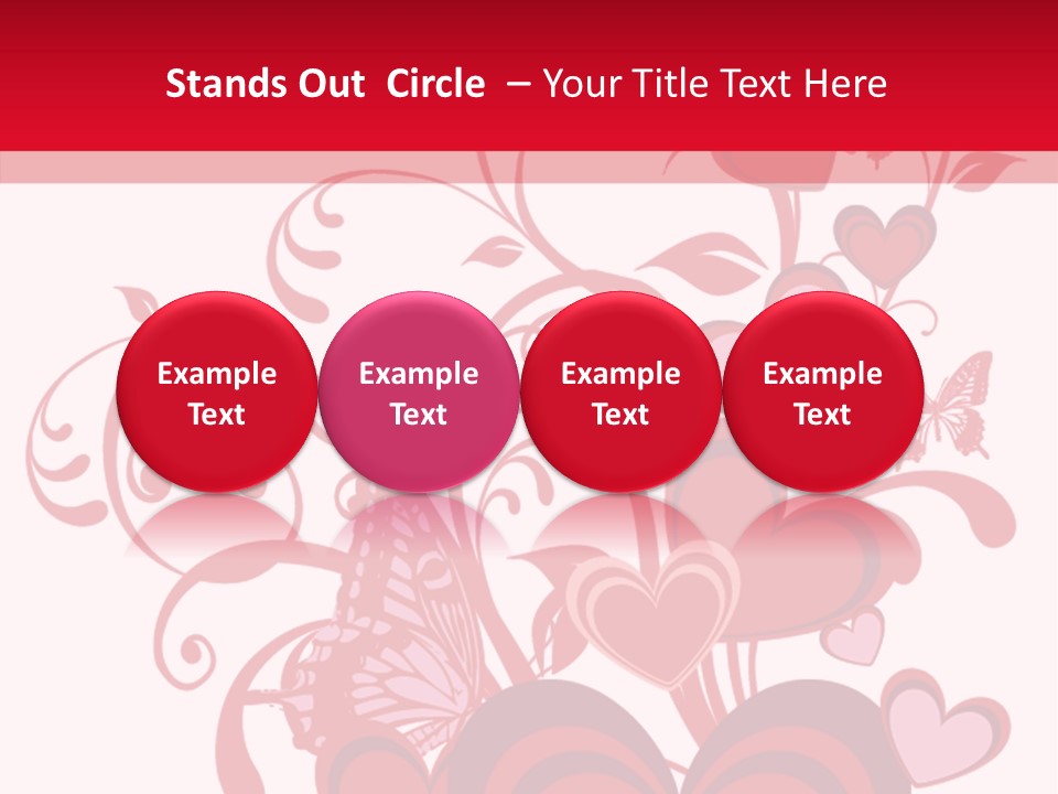 A Bunch Of Hearts On A Red And White Background PowerPoint Template