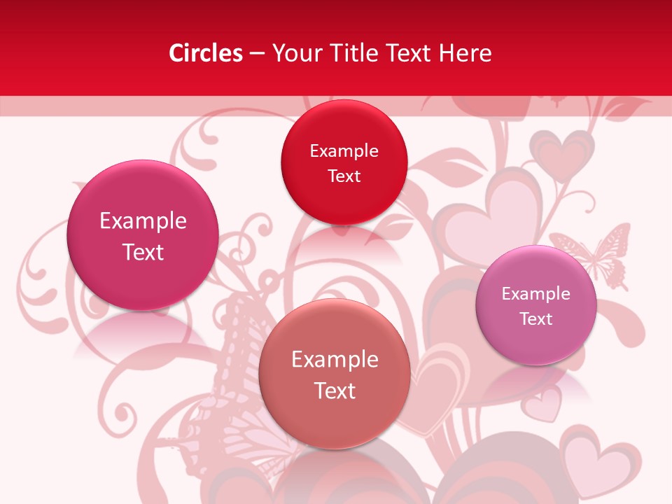 A Bunch Of Hearts On A Red And White Background PowerPoint Template