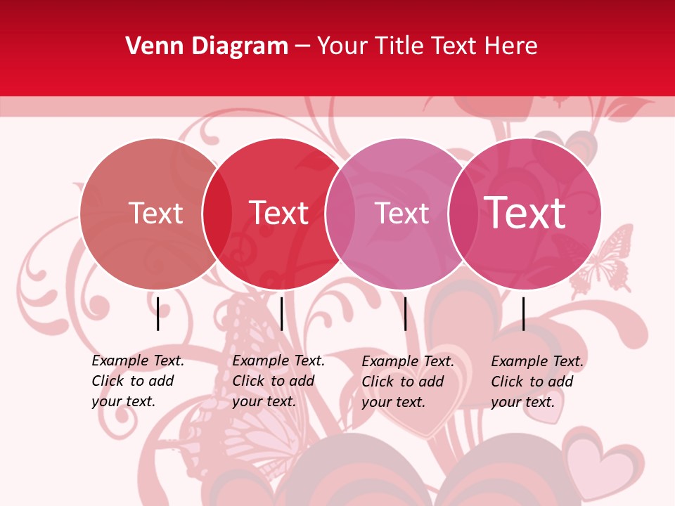 A Bunch Of Hearts On A Red And White Background PowerPoint Template
