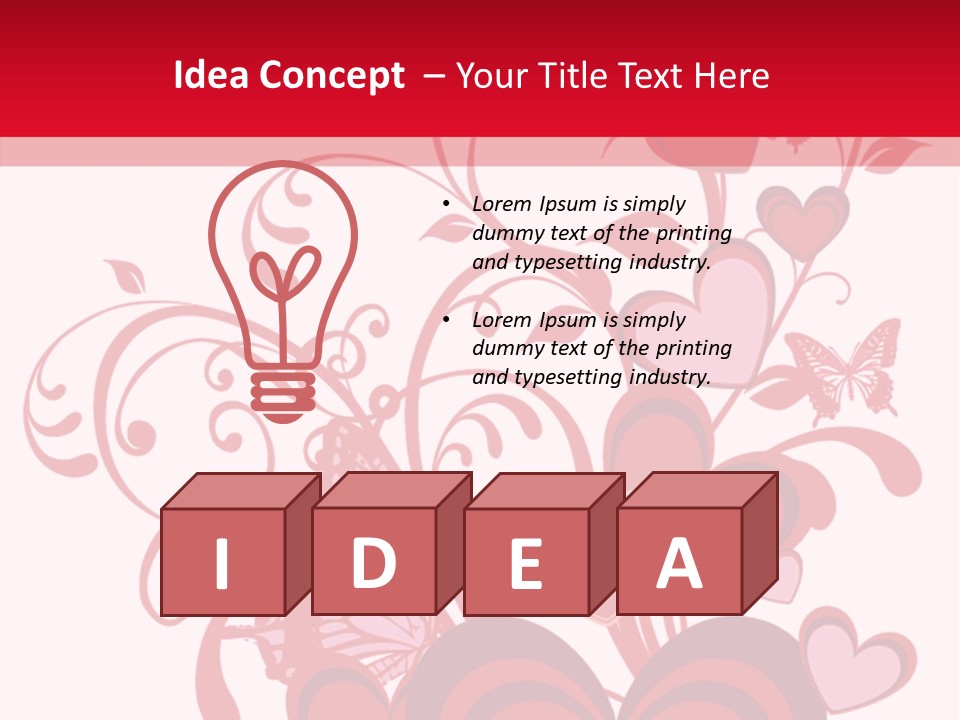 A Bunch Of Hearts On A Red And White Background PowerPoint Template