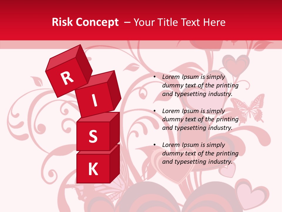 A Bunch Of Hearts On A Red And White Background PowerPoint Template